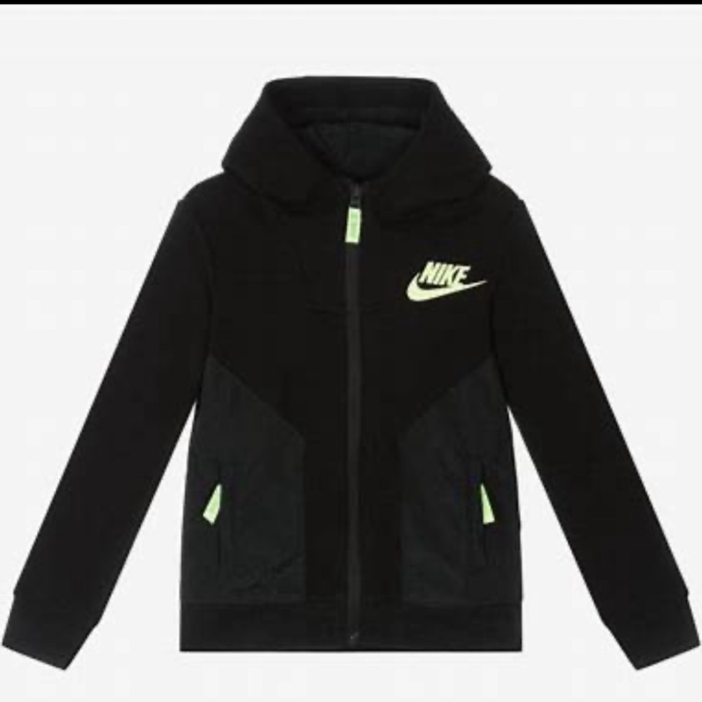 Boys Black Logo Zip Up Hoodie